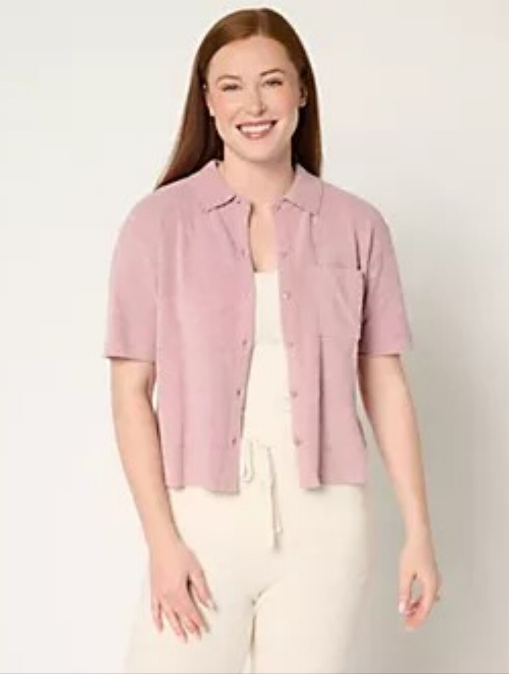 Barefoot Dreams Cropped Short Sleeve Shirt